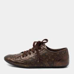 Louis Vuitton Monogram Fabric and Python Embossed Leather Low Top Sneakers  Size 37 - ShopStyle
