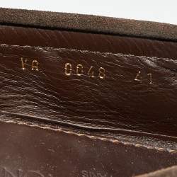 مملوكة مسبقًا Louis Vuitton Dark Brown Suede Monte Carlo Slip On Loafers Size 41