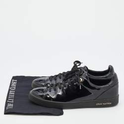 Louis Vuitton Black Patent Leather Frontrow Low Top Lace Up Sneakers Size 40