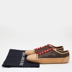 Louis Vuitton Brown/Beige Monogram Canvas And Leather Capucine Low Top Sneakers Size 36