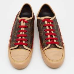 Louis Vuitton Brown/Beige Monogram Canvas And Leather Capucine Low Top Sneakers Size 36