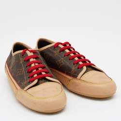 Louis Vuitton Brown/Beige Monogram Canvas And Leather Capucine Low Top Sneakers Size 36