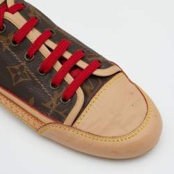 Louis Vuitton Brown/Beige Monogram Canvas And Leather Capucine Low Top Sneakers Size 36