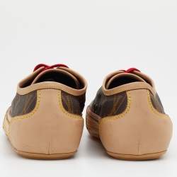 Louis Vuitton Brown/Beige Monogram Canvas And Leather Capucine Low Top Sneakers Size 36