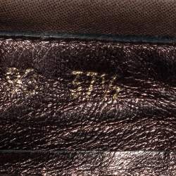 Pre Owned Louis Vuitton Brown Leather And Monogram Canvas Ballet Flats Size 37.5