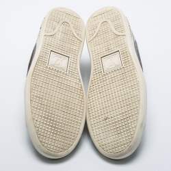 Louis Vuitton Brown Monogram Canvas and Black Patent Leather Frontrow Low Top Sneakers Size 39.5
