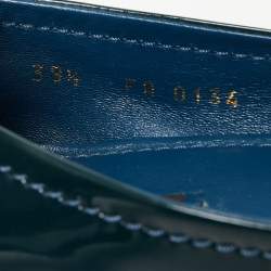 مملوكة مسبقًا Louis Vuitton Dark Teal Patent Leather Oxford Ballet Flats Size 38.5