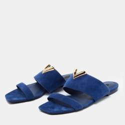 Sandals Louis Vuitton Blue size 37 EU in Suede - 30563960