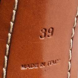 مملوكة مسبقًا Louis Vuitton Brown Damier Calf Hair And Leather Floral Embellished Slingback Sandals Size 39