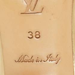 Louis Vuitton Gold  Leather Slide Sandals Size 38 