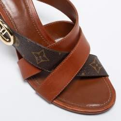 مملوكة مسبقًا Louis Vuitton Brown Monogram Canvas and Leather Horizon Slide Size 41