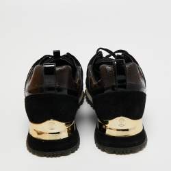 مملوكة مسبقًا Louis Vuitton Brown/Black Coated Canvas and Suede Run Away Sneakers Size 36.5
