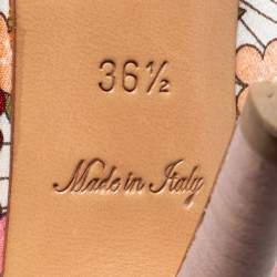 مملوكة مسبقًا Louis Vuitton Multicolor Floral Print Satin Pointed Toe Pumps Size 36.5