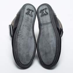 Louis Vuitton Black Leather and Monogram Canvas High Top Sneakers Size 36.5