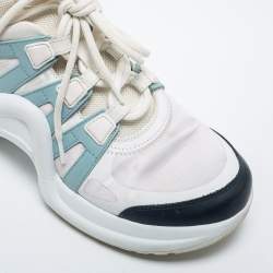 Pre Owned Louis Vuitton Tricolor Satin And Leather Archlight Sneakers Size 39