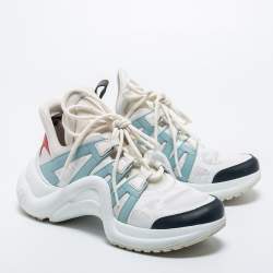 Pre Owned Louis Vuitton Tricolor Satin And Leather Archlight Sneakers Size 39