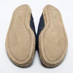 Louis Vuitton Navy Blue Denim Espadrille Flats Size 39