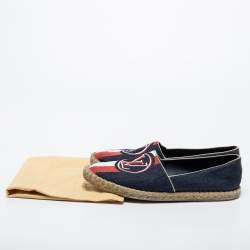 Louis Vuitton Navy Blue Denim Espadrille Flats Size 39