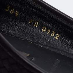 Pre Owned Louis Vuitton Black Suede Oxford Ballet Flats Size 38.5