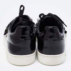 Louis Vuitton Black Leather Frontrow Sneakers Size 38.5