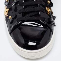 Louis Vuitton Black Leather Frontrow Sneakers Size 38.5