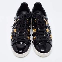 Louis Vuitton Black Leather Frontrow Sneakers Size 38.5
