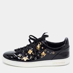 Louis Vuitton Black Leather Frontrow Sneakers Size 38.5