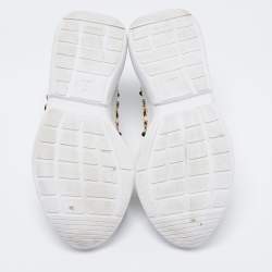 Louis Vuitton White Fabric and Leather Embellished Law Top Sneakers Size 40