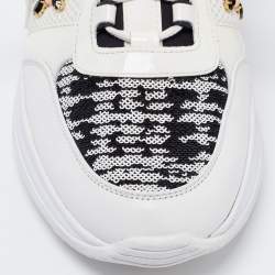 Louis Vuitton White Fabric and Leather Embellished Law Top Sneakers Size 40