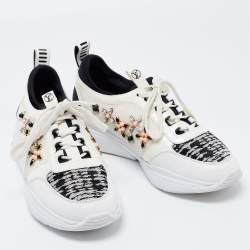 Louis Vuitton White Fabric and Leather Embellished Law Top Sneakers Size 40