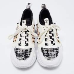 Louis Vuitton White Fabric and Leather Embellished Law Top Sneakers Size 40