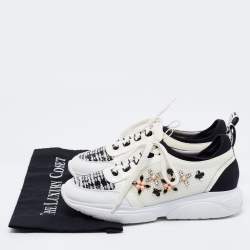 Louis Vuitton White Fabric and Leather Embellished Law Top Sneakers Size 40