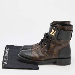 Louis Vuitton Monogram Canvas and Leather Wonderland Ranger Combat Boots Size 38