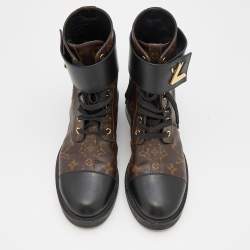 Louis Vuitton Monogram Canvas and Leather Wonderland Ranger Combat Boots Size 38