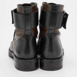Louis Vuitton Monogram Canvas and Leather Wonderland Ranger Combat Boots Size 38