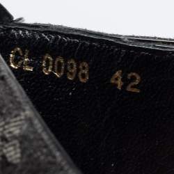 Pre Owned Louis Vuitton Black Denim Monogram Thong Buckle Detail Sandals Size 42