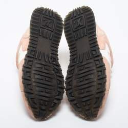 Louis Vuitton Pink/White Suede, Mesh and Leather Run Away Low-Top Sneakers Size 38
