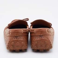Louis Vuitton Brown Monogram Empreinte Leather Gloria Loafers Size 36