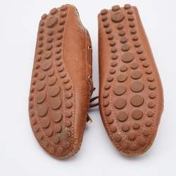 Louis Vuitton Brown Monogram Empreinte Leather Gloria Loafers Size 36