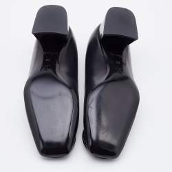 Pre Owned Louis Vuitton Black Leather Madeleine Block Heel Pumps Size 36
