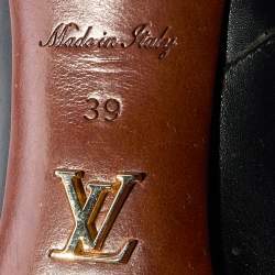 مملوكة مسبقًا Louis Vuitton Black Suede and Leather Pointed Toe Booties Size 39