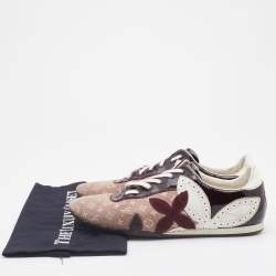 Louis Vuitton Cherry Monogram Mini Lin Canvas and Patent Leather Low Top Sneakers Size 40