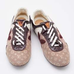 Louis Vuitton Cherry Monogram Mini Lin Canvas and Patent Leather Low Top Sneakers Size 40