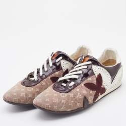 Louis Vuitton Cherry Monogram Mini Lin Canvas and Patent Leather Low Top Sneakers Size 40