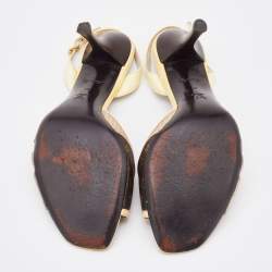 Pre Owned Louis Vuitton Monogram Canvas and Patent Leather Slingback Sandals Size 41