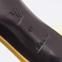 Pre Owned Louis Vuitton Monogram Canvas and Patent Leather Slingback Sandals Size 41