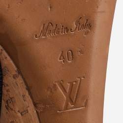 Pre Owned Louis Vuitton Monogram Canvas Rivoli Peep Toe Slingback Pumps Size 40