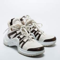 مملوكة مسبقًا Louis Vuitton White/Brown Canvas and Mesh Archlight Sneakers Size 37.5