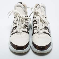 مملوكة مسبقًا Louis Vuitton White/Brown Canvas and Mesh Archlight Sneakers Size 37.5