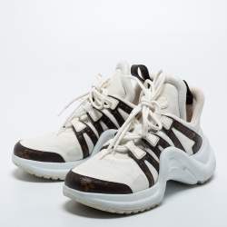 مملوكة مسبقًا Louis Vuitton White/Brown Canvas and Mesh Archlight Sneakers Size 37.5